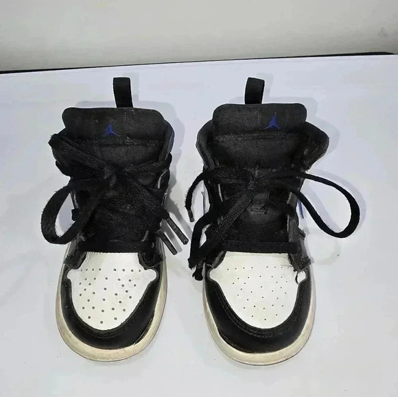 Nike Air Jordan 1 Mid TD Blue White Black Baby Toddler Shoes 640735-140 Size 7 - Picture 8 of 11
